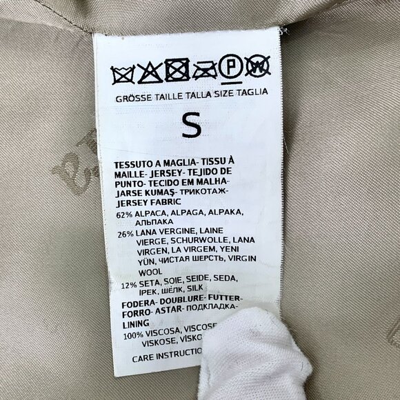 Max Mara Womens Beige Teddy Double-Breasted Wool & Alpaca Long Coat Size M - Picture 7 of 8